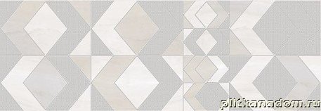 Eletto Ceramica Gala Ivory Geometry Rett Серый Глянцевый Ректифицирванный Декор 24,2x70 см