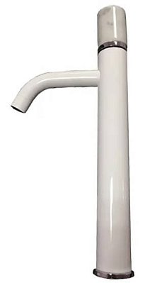 Boheme Stick 122-W-MR Смеситель для умывальника высокий, White, ручка мрамор белая