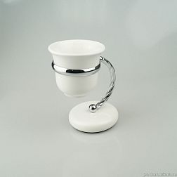 Stil Haus Giunone, настольный керамический стакан, хром - белый, G718(03)