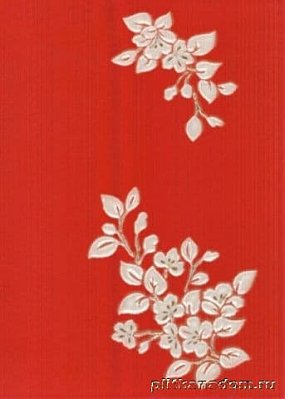 Березакерамика Капри Декор Сакура красный 25х35
