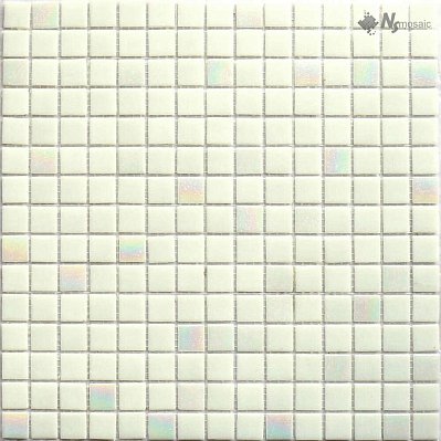 NS-mosaic Econom series MIX23 Мозаика стеклянная белая (сетка) 32,7х32,7 (2х2) см