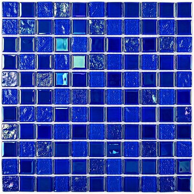 Bonaparte Мозаика стеклянная Bondi Dark Blue-25 Синяя 30х30 (2,5х2,5) см
