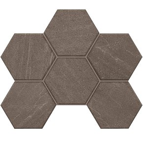 Estima Gabbro GB 03 Anthracite Серая Неполированная Hexagon Мозаика 25х28,5 см