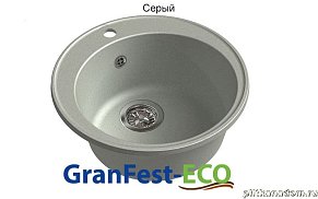 GranFest Eco-08 Композитная кухонная мойка 48, серый