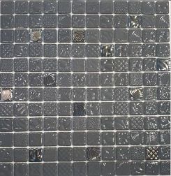 Gidrostroy Стеклянная мозаика L-031 Серая Глянцевая Рифленая 31,7x31,7 (2,5х2,5) см