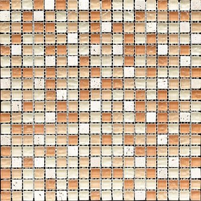 Bertini Mosaic Мозаика Миксы из стекла Sand-beige-cream marfil mix Мозаика 1,5х1,5 сетка 30,5х30,5
