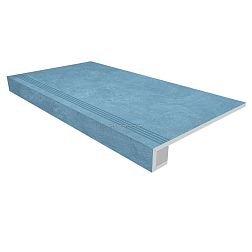 Ametis Spectrum SR03 Sky Blue Голубая Неполированная + Подступенок (14,5x120) Ступень 33х120 см