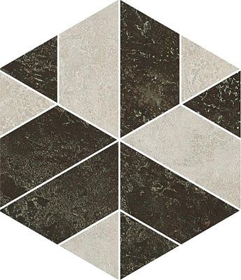 Apavisa Sybarum 7.0 black sil mo hexag Керамогранит 45,05x25,84 см