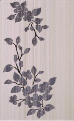 Нефрит Кензо Цветы коричневый на светлом Декор 40х25