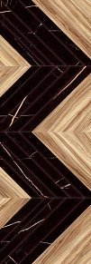 Eletto Ceramica Basalt Struttura Wood R Микс Глянцевая Ректифицированная Настенная плитка 24,2x70 см