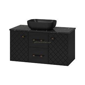 Brevita Shanel-100 Тумба подвесная 2 ящ. 2 дв. черная