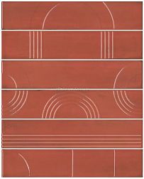 Kerama Marazzi Мажорель KMP3STA005RN6X Панно красный (из 6 частей 6х28,5) 36x28,5 см