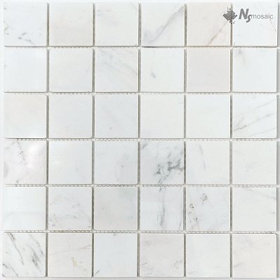 NS-mosaic Stone series КP-759 Камень полированный Белая Мозаика 29,8х29,8 (4,8х4,8) см