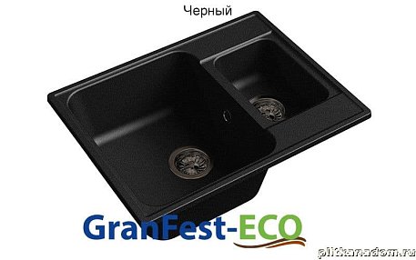 GranFest Eco-09 Композитная кухонная мойка 62х48,черный
