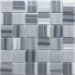 Caramelle Pietrine 7 мм Cristallino Striato Pol Серая Полированная Мозаика 30,5х30,5х0,7 (4,8х4,8) см