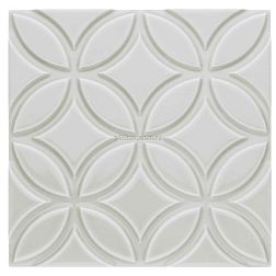 Adex Neri ADNE4136 Relieve Botanical Silver Mist Серая Глянцевая Настенная плитка 15х15 см
