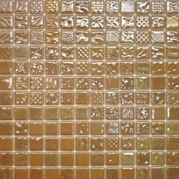 Gidrostroy Стеклянная мозаика L-023 Бежевая Глянцевая 2,5x2,5 31,7x31,7 см