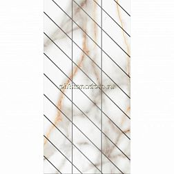 Ametis Supreme Ferrum Фальшмозаика SM03 Corner Белый Неполированный Декор Левый 29,8x59,8 см