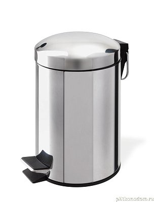 Stil Haus, круглый контейнер для мусора с педалью - 3 литра, полированная сталь, 478-3L(55)