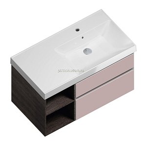 Kerama Marazzi Cubo CU.90rh\MAL Тумба подвесная 90 правая, 2 ящика + отк полка, мальва матовая