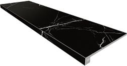Marble Onlygres Black MOG601 Комплект (Ступень Черная Полированная с бортиком + Подступенок 14,5x120) 33х120 см