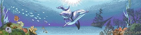 Альзаре Панно Подводный пейзаж Мозаика 450,8x1803,8 (2х2)