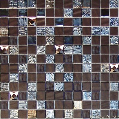 Onix Mosaico Mystic Glass Agata Diamond Brown Malla Rev. Мозаика 31,1х31,1