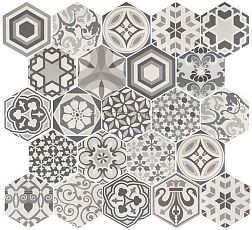 Equipe Hexatile 21357 Harmony B&W Декор 17,5x20 см
