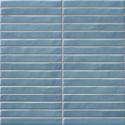 La Platera Kromo Pencil Teal Голубая Глянцевая Настенная плитка 35х35 см