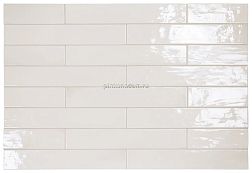 Equipe Manacor White Белая Глянцевая Настенная плитка 6,5х40 см