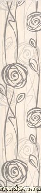 CERSANIT Rosaria цветы серые Бордюр 8,5х40