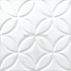 Adex Neri ADNE4125 Relieve Botanical Blanco Z Белая Глянцевая Рельефная Настенная плитка 15х15 см