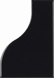 Equipe Curve 28849 Black Черная Глянцевая Настенная плитка 8,3x12 см