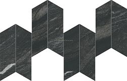 Atlas Concorde Marvel Diva Black Tempest Chevron Velvet Черная Сатинированная Мозаика 17,5х46,3 см