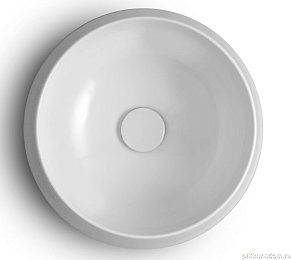 White Tao, накладная круглая раковина Ø42x18h см, белый глянцевый