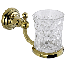 Cтакан для ванной с держателем Elghansa PRAKTIC PRK-412-Gold, стекло