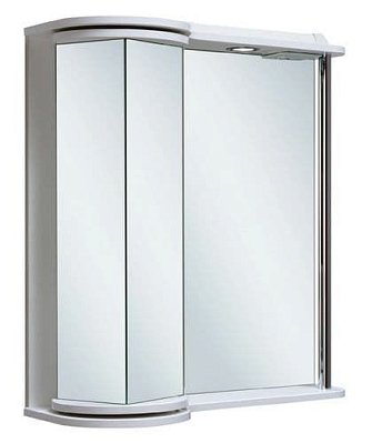 Runo Секрет Шкаф зеркальный с 3-мя открытыми полочками с декоративным рейлингом на крутящем основании, 75
