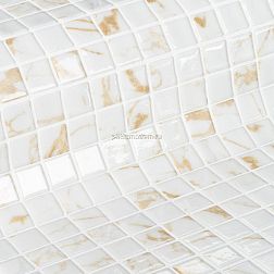 Ezarri Gemma Quartz Бежевая Стеклянная Глянцевая Мозаика 31,3х49,5 (2,5х2,5) см