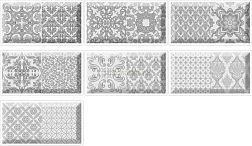 Bellavista Biselados Decor Victoria Mix Серая Глянцевая Настенная плитка 10х20
