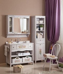 ЭкоМебель Виолетта Комплект мебели для ванных комнат с росписью Prem3 (тумба с умывальником открытая 98)