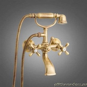 Emmevi Rubinetterie Deco Classic 12011 Смеситель для ванной с ручным душем,настенный (хром-золото)