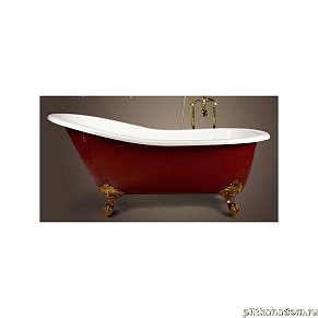 Magliezza Gracia BR Чугунная ванна (ножки бронза), красный экран 170х76