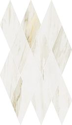 Italon Stellaris Carrara Ivory Diamond Lux Белая Глянцевая Мозаика 28х48 см