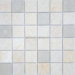 Caramelle Art Stone Travertino Silver Мозаика матовая 30х30x0,8 (4,8x4,8) см