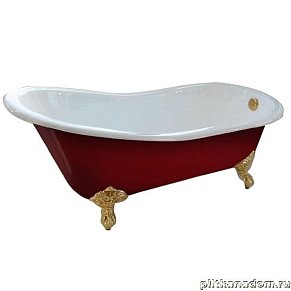 Magliezza Gracia CR Чугунная ванна (ножки хром), красный экран 170х76
