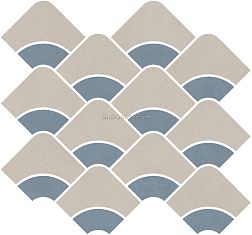 Kerama Marazzi Таделакт KMD2HID005BR Декор наборный бежевый-синий светлый 30x28x0,9 см