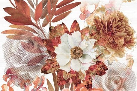 Absolut Keramika Aure Copmposicion Savage Flowers 01 Marron Панно 30x45 (2 шт.)