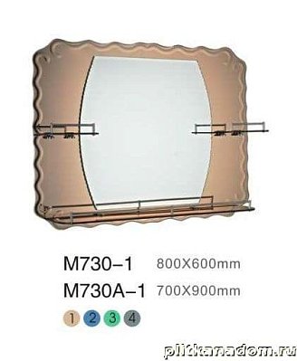 Mynah Комбинированное зеркало М730-3 зелёный 80х60