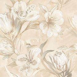 Azori Opale 589032003 Beige Flower Панно из 2-х плиток 63х63 см
