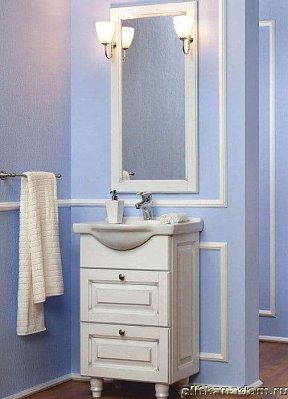 ЭкоМебель Royal Комплект мебели для ванных комнат Royal-4 Lux2 (тумба с умывальником 55, зеркало в раме)